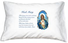Immaculate Heart of Mary, Hail Mary Prayer Pillowcase - Organic Cotton